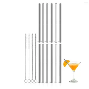 Rietjes 12 stks 13/16 cm Kort 304 Roestvrij staal Milieuvriendelijke Metaal Herbruikbaar Voor Cocktail Party Drinkware