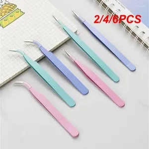 Rietjes 2/4/6PCS Pincet Manicure Accessoires Langdurige Duurzaam Nail Art Tool Multifunctionele tang Voor Stickers Draagbaar