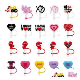 Boire des pailles 20 styles Love St Topper Drink Dust Plug Plug Decoration Accessoires Reutilisables Gift Drop Livrot Dhvit