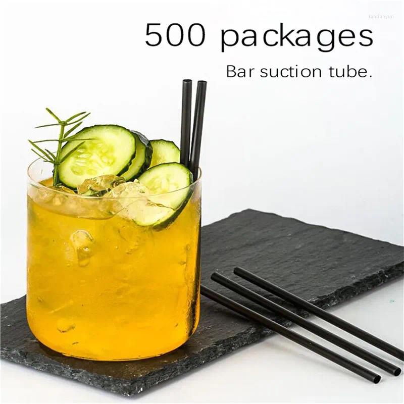 Rietjes 500 Stuks 130/210mm Zwart Wit Lange Flexibele Bruiloft Feestartikelen Plastic Keuken Accessoires