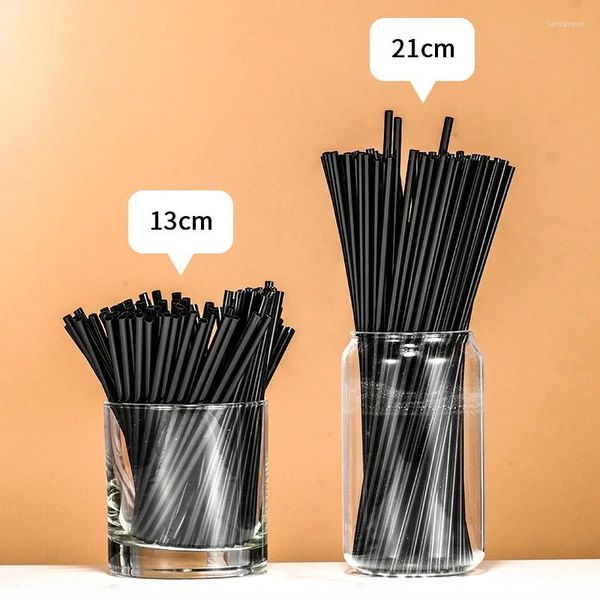 Paies à boire 500pcs cocktail jetable 21/13 cm noir long court flexible de fête de mariage fournit en plastique