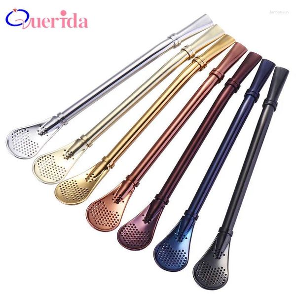 Paies à boire 5pcs / comes de set Paille 304 Poigure en acier inoxydable Poigure créative coréenne Drink Tea Yerba Mate Filter Bar Bar