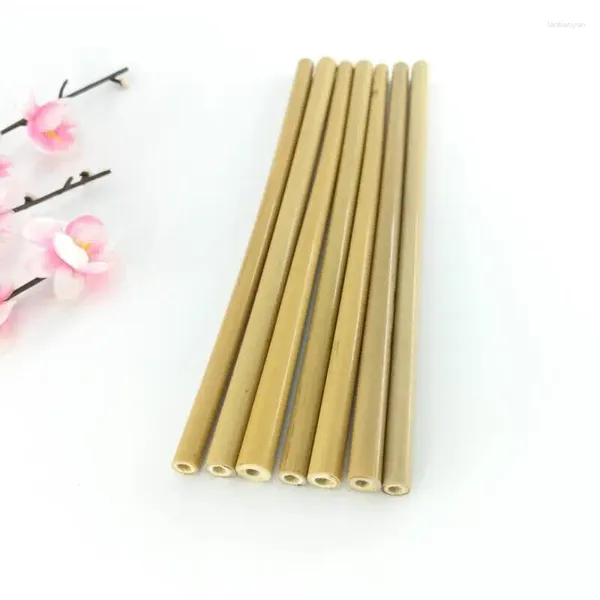 Boire des pailles d'anniversaire de mariage fête naturel Bamboo Juice Water Beer Bar Bar Tool LX4371