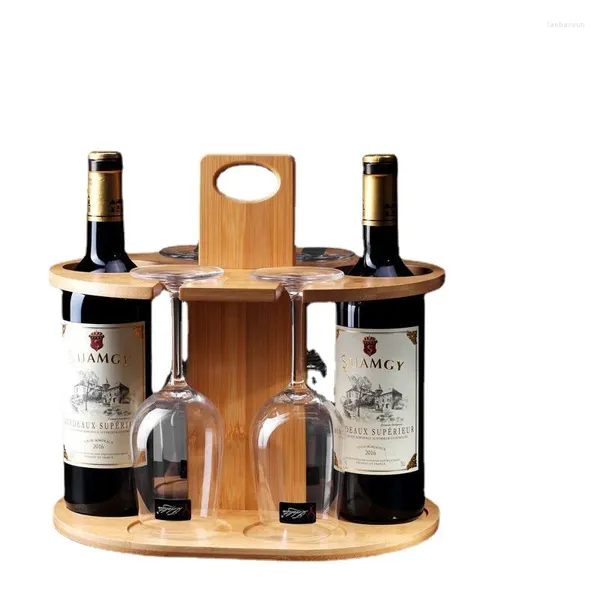 Paies à boire Creative Wood Rack à vin à vin Vintage Bouteille et porte-verre Bar Home Decoration Afficher le support de décoration