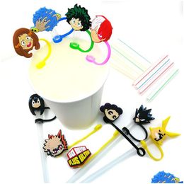 Rietjes Custom My Hero Academia Soft Sile St Toppers Accessoires Er Charms Herbruikbare Splash Proof Dust Plug Decoratief 8Mm Party Dro