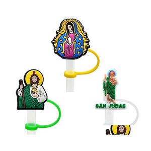 Pailles à Boire Personnalisées Religion Doux Sile St Toppers Accessoires Er Charms Réutilisable Anti-éclaboussures Bouchon Anti-Poussière Décoratif 8Mm P Homefavor Dhycg