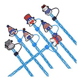 Boire des pailles mignonnes Cartoon Christmas Series STS Toppers 8 mm 10 mm Bouchage de poussière Charmes Décoration Drop Drop Livraison DHC27