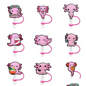 Rietjes Cynops Orientalis Roze Salamander St Er Topper Sile Accessoires Charms Herbruikbare Splash Proof Dust Plug Decoratief Diy Uw