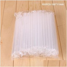 Pailles à boire Boire STS 100pcs Big Milkshake Bubble Boba Thé au lait Plastique épais Smoothie Cold Drinkware Bar Accessoires1 Drop Del Dhv7Y