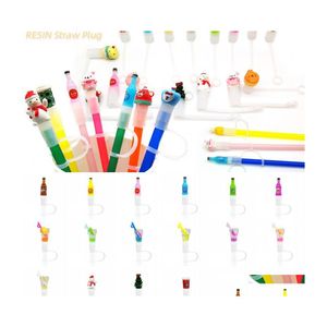 Rietjes drinken snel DHS of FedEx 200PCS Aangepast Patroon St Toppers Charms Sile Rubber ER Dust Plug geschikt voor decoratief 8 mm C Home Forge Dhrgg