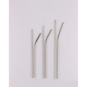 Pailles à boire Mini courtes en acier inoxydable Sts réutilisables St Bent métal droit 146160180Mm Zc02651606572 maison jardin cuisine, Dht7P