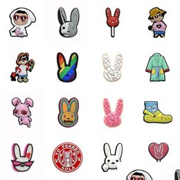 Pajitas para beber Moq 20 piezas Bad Bunny Custom Sile St Toppers Er Charms Buddies Diy Decorativo 8Mm Suministros para fiestas como regalo Drop Delivery Home G