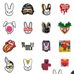 Rietjes Moq 20st Bad Bunny Custom Sile St Toppers Er Charms Buddies Diy Decoratief 8Mm Feestartikelen Gift Drop Delivery Home Dh9Uj