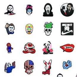 Rietjes Moq 20Pcs Horror Movie Halloween Custom Sile St Toppers Er Charms Buddies Diy Decoratief 8Mm Feestartikelen Gift Drop Deliv