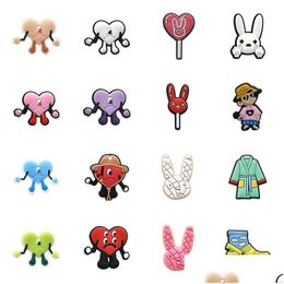 Rietjes Moq 20Pcs New Bad Bunny Custom Sile St Toppers Er Charms Buddies Diy Decoratief 8Mm Feestartikelen Gift Drop Delivery Home