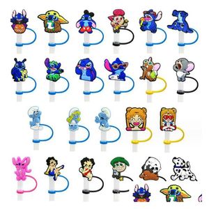 Drinkstroopjes nieuwe stijlen blauw st toppers ers charms pvc herbruikbare stofplug cartoon decoratie accessoires voor sts drop levering home ots5m