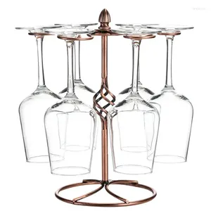 Rietjes Rode Wijnglas Houder Europese Stijl Retro Bronzen Bekerhanger Ondersteboven Displayrek Creatieve Set Voor Thuis