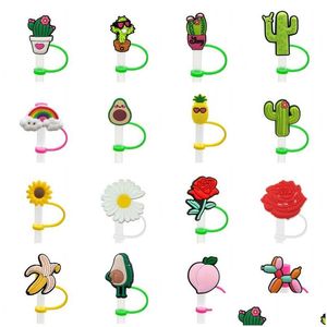 Pailles à boire St Er Topper Sile Accessoires Charms Réutilisable Anti-éclaboussures Bouchon anti-poussière Décoratif Bricolage Votre Propre 8Mm Drop Delivery Home Garden