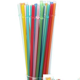 Pailles à boire Sts Colorf Plastique Réutilisable St épais pour gobelet de 20 oz 10 pouces 9488287 Livraison directe Maison Jardin Cuisine Bar à manger DHM1W