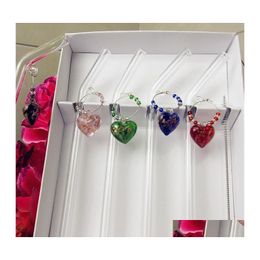 Pailles à Boire Sts En Gros Personnalisé Soufflé À La Main En Verre St Colorf Coeur Pendentif En Forme De Noce De Haute Qualité Pliage Drop Delivery Dh7Tc