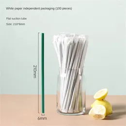 Pailles à boire paille épaisse bouche pointue boisson Unique Durable vert haute qualité qualité commerciale emballé individuellement
