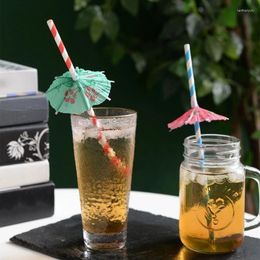 Rietjes Paraplu's Plastic Stro Cocktail Drinkprikkers Voedsel Dessert Taart Stok HawaiiansVerjaardagsfeest Decoratie Bruiloft Benodigdheden