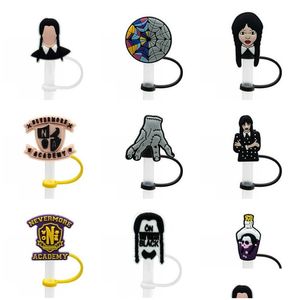 Rietjes Wednesday Adams Family St Er Topper Sile Accessoires Charms Herbruikbare Splash Proof Dust Plug Decoratief Diy Je Eigen 8Mm Dro