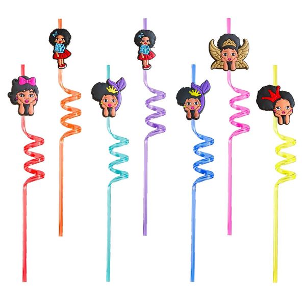 Boire STS Black Girl 10 Trame Crazy Cartoon Decoration Supplies Birthday Party Favors Plastic For Childrens réutilisable St Drop Deliv OTBMS