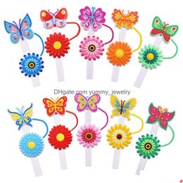 Boire Sts Papillon Fleur Sile St Toppers Accessoires ER Charms Réutilisable Anti-éclaboussures Bouchon Anti-poussière Décoratif 8 Mm / 10 Mm Livraison Directe Otiqw