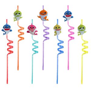 Drink STS Cartoon Shark 5 Thema Crazy Birthday Decorations for Summer Party Plastic St Girls Pop Supplies With Decoration Kids Reu OT8LT