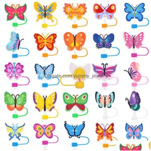 Boire Sts Colorf Papillon Sile St Toppers Accessoires Er Charms Réutilisable Anti-éclaboussures Bouchon Anti-poussière Décoratif 8 Mm / 10 Mm Livraison Directe Ottve