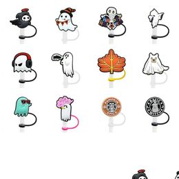Drink STS Custom Halloween Sile Sile ST Toppers Accessoires ER Charms herbruikbare Splash Proof Dust Plug Decoratief 8mm Party Drop Lever OTEVS