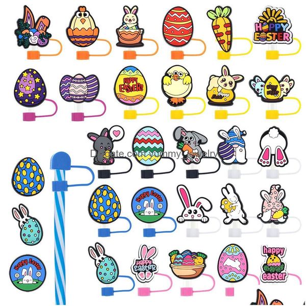 Boire Sts Pâques Lapin Lapin Sile St Toppers Accessoires Er Charms Réutilisable Anti-éclaboussures Bouchon Anti-Poussière Décoratif Fête Livraison Directe Otaby