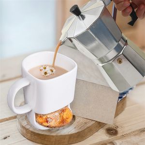 Verres tasse en céramique blanc café thé Biscuits lait Dessert tasse tasse à thé côté Cookie poches support pour bureau à domicile 250 ML