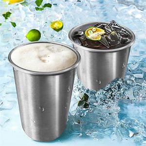 Drinkware créatif Tasses de boisson froide en acier inoxydable tasse de café roulé à bord de vin en verre multiparié multiplice en métal tasses de boissons lt721