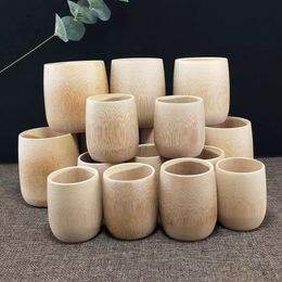 Vasos para beber Taza de bambú Agua Vino Café Té Tazas de madera Madera maciza Taza de té de madera natural Logotipo personalizado DHL gratis HH22-11