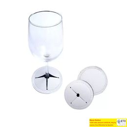 Verres à vin sublimation blanc double couche, dessous de verre en néoprène, dessous de verre de table, protecteur de base de gobelet pour tasses de fête