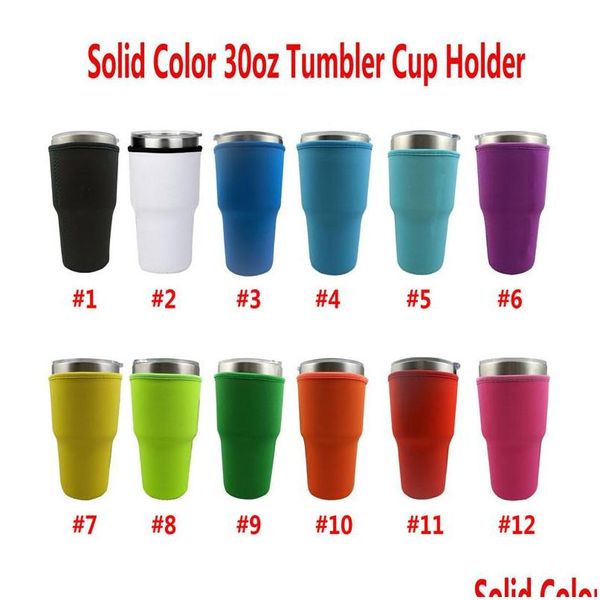 Poignée de boisson 30oz Tumbler Sleeve 12 couleurs Coupe en néoprène ER avec transport Keep Cool Antize Bag Drop Livraison Maison Jardin Cuisine Dhcno