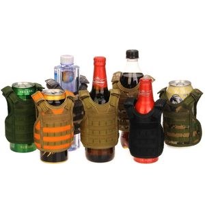 Drinkware handvat drank Koozie Vest Handle Militaire Molle Mini Beer ER koelere mouw verstelbare schuifbanden