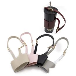 Poignée de boisson créative en cuir PU porte-tasse à café porte-pochette avec manche de poignée personnalisé pour l'activité de plein air de voyage 916 maison GA Dhvqx