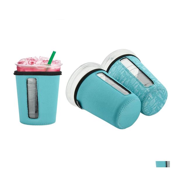 Drinkware Mango Reutilizable Iced Coffee Cup Er Comfort Insator 2 Antiscald Cooling Cloth Iceds Inventario Venta al por mayor Drop Delivery Home Dhqxo