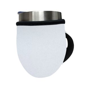 Poignées pour verres à sublimation vierges blanches réutilisables en néoprène isolées avec poignée pour gobelets en verre à vin sans pied de 12 oz, bocaux Mason à large ouverture