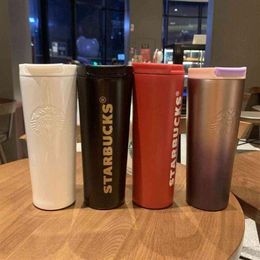 Drinkware Deksel 16 OZ klassieke Starbucks-ontwerpen Thermosvacuüm Draagbaar water Roestvrijstalen beker van reizende kersenbloesemauto Co310b