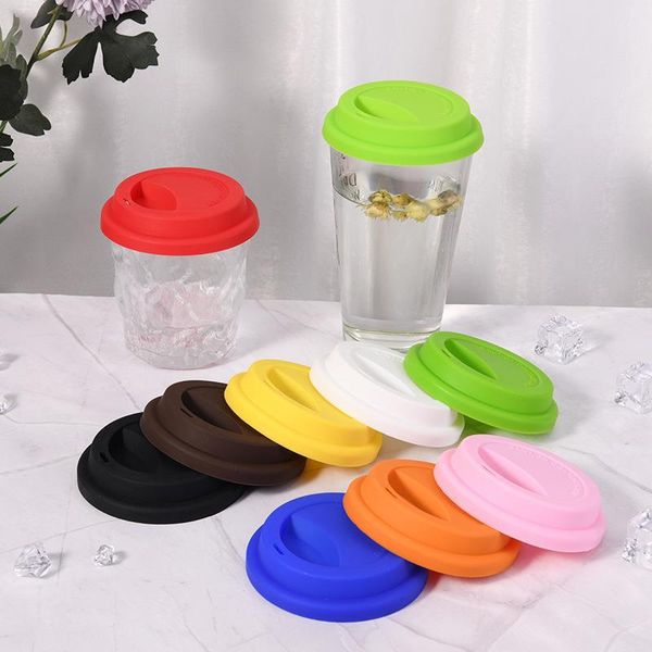 Couvercle de verres 9.5cm couvercle de tasse en Silicone tasse à café en porcelaine réutilisable bouchons anti-déversement tasses à thé au lait couverture couvercles d'étanchéité