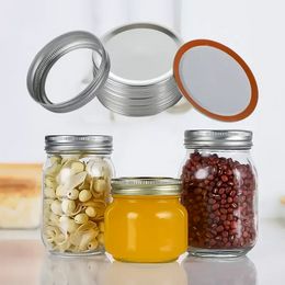 Drinkware Deksel Mason Jar Tinplate Canning Deksels 70mm 86mm Normale Mondbanden Split-Type Lekvrije Covers met Seal Rings C0414