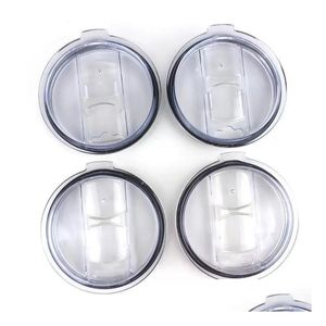 Couvercle de boisson Coupes en plastique transparentes Interrupteur coulissant ER pour 20 voitures de 30 oz Tasses à bière Splash Spill Proof LXL1183-1 Drop Livraison Accueil Dhwha