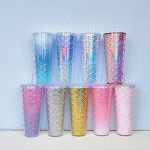 710ML schaalbeker plastic koffiemok Bright Diamond Starry Straw Cup Durian Cups cadeauproduct