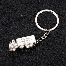 Drive Safe Daddy Fathers Day Gifts Truck Keychain Key Hanger Dad Birthday Key Chain For Daddy Step Dad Keyring cadeau voor vader