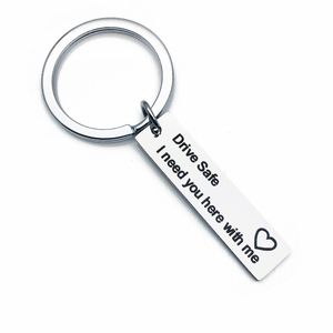 Drive Safe sleutelhanger roestvrijstalen sleutelhanger hanger voor heren autosleutelring cadeau sleutelhangers 10 * 40 MM