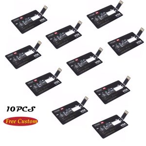 Drives 10pcs Carte de logo personnalisée gratuite Drive Flash USB 4 Go 8 Go16 Go 32 Go 64 Go Carte Pendrive Card de mariage PENS DRIVE POUR CADE